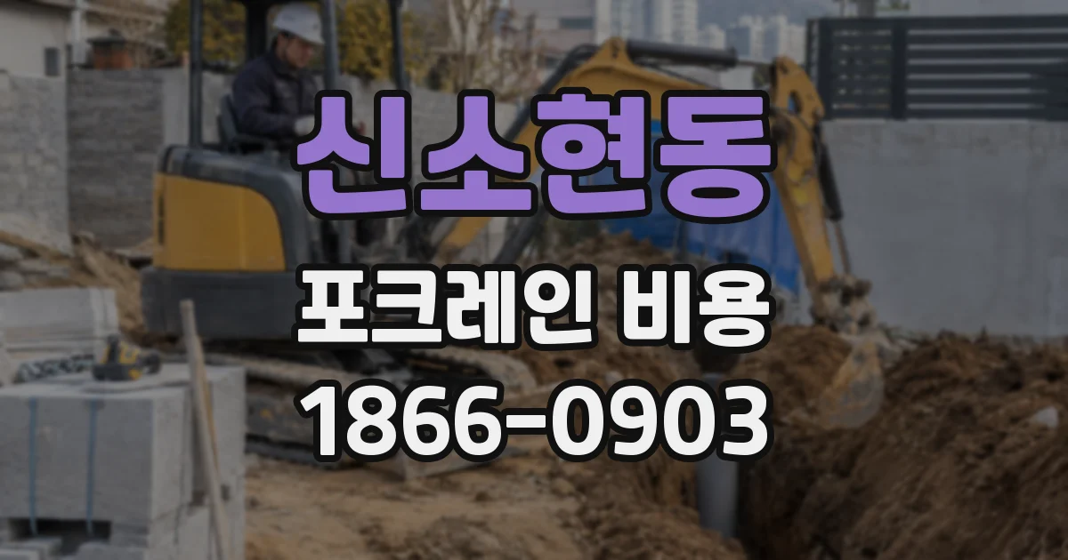 신소현동 포크레인 비용