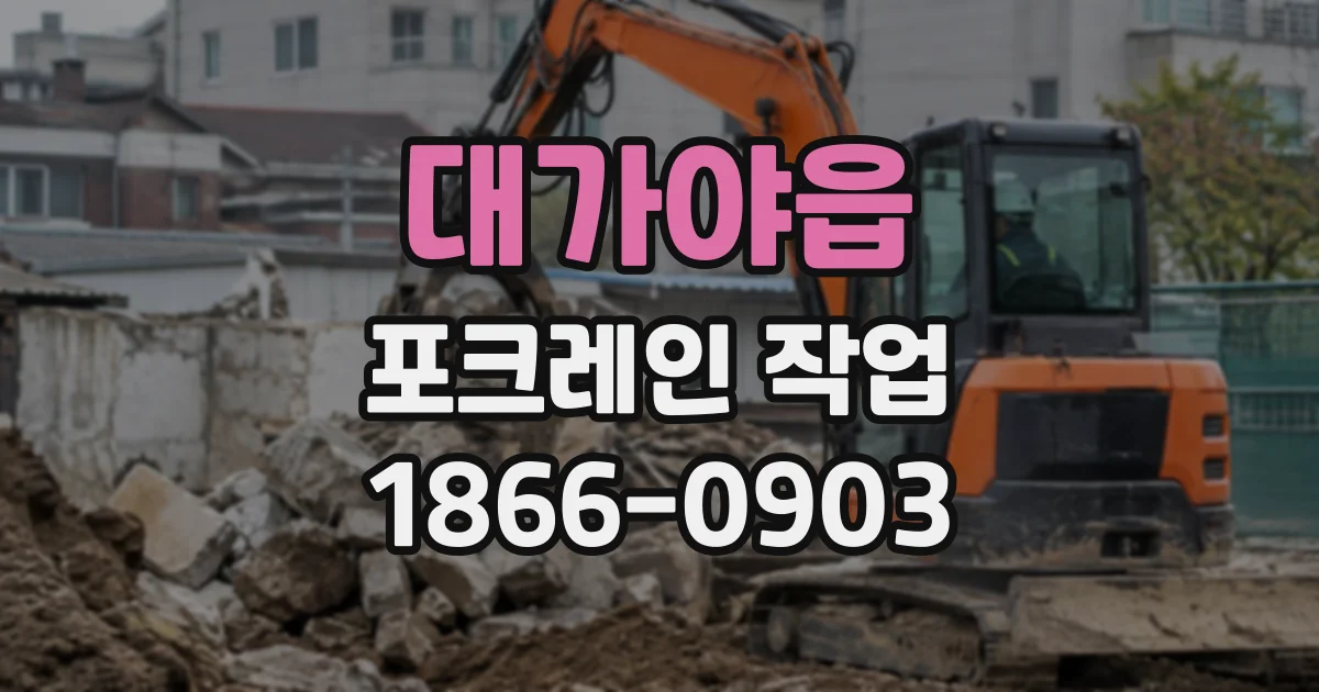 대가야읍 포크레인작업