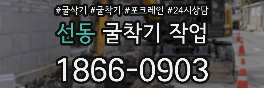 선동 굴착기 작업