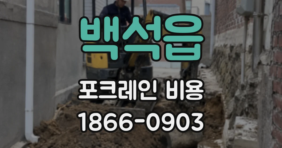 백석읍 포크레인 비용