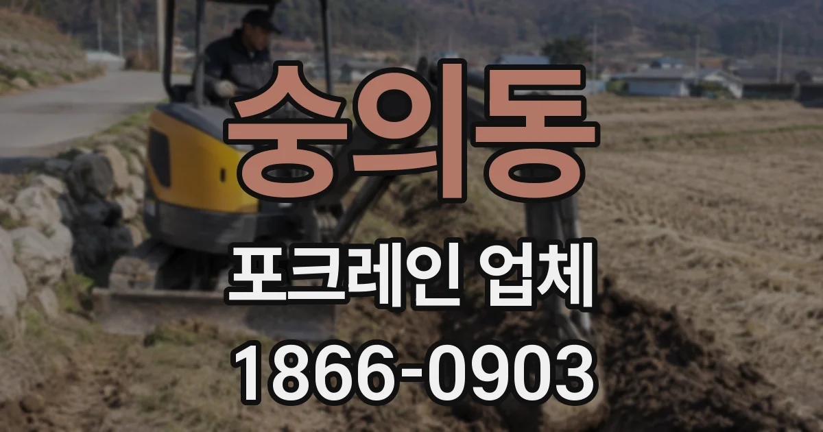 숭의동 포크레인 업체