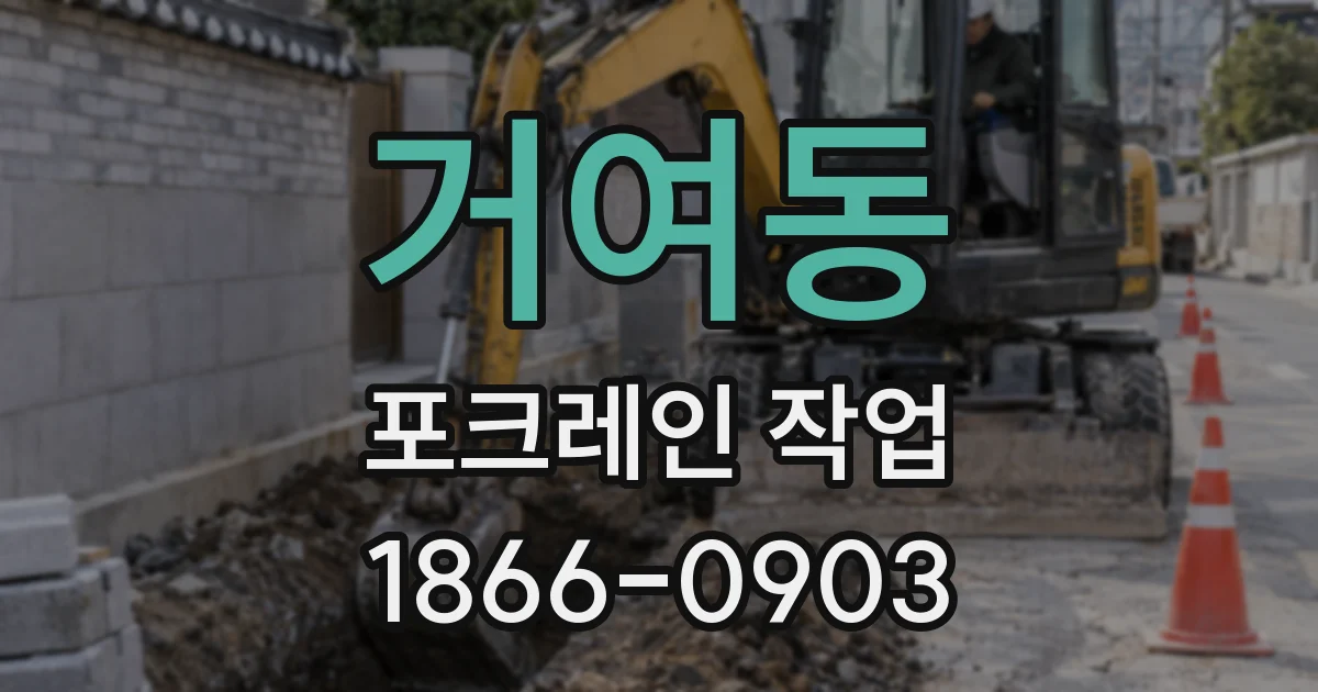 거여동 포크레인 작업