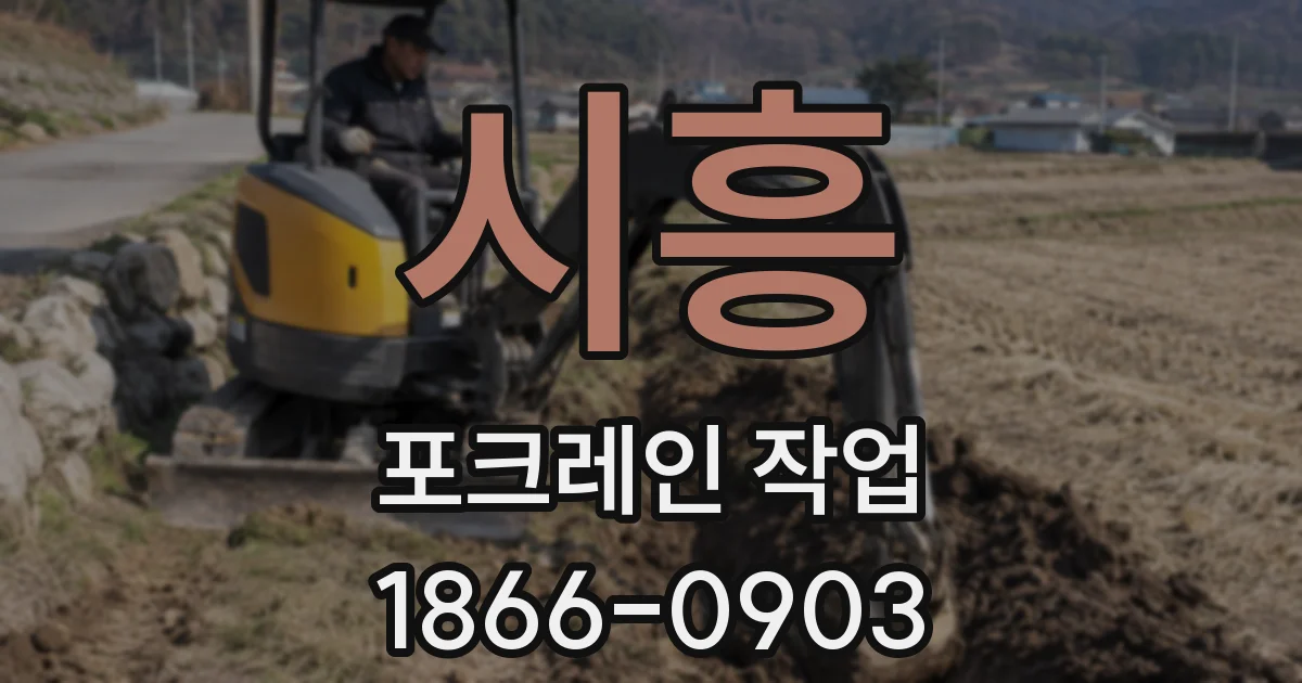 시흥 포크레인 작업