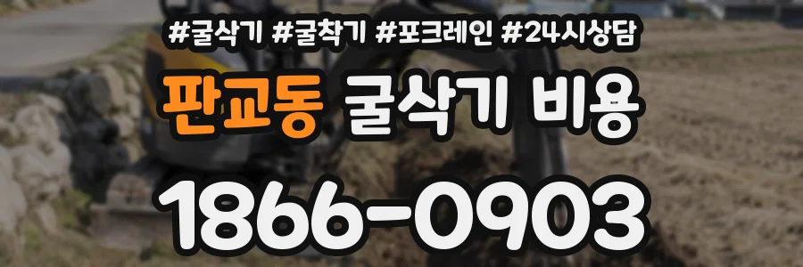판교동 굴삭기 비용
