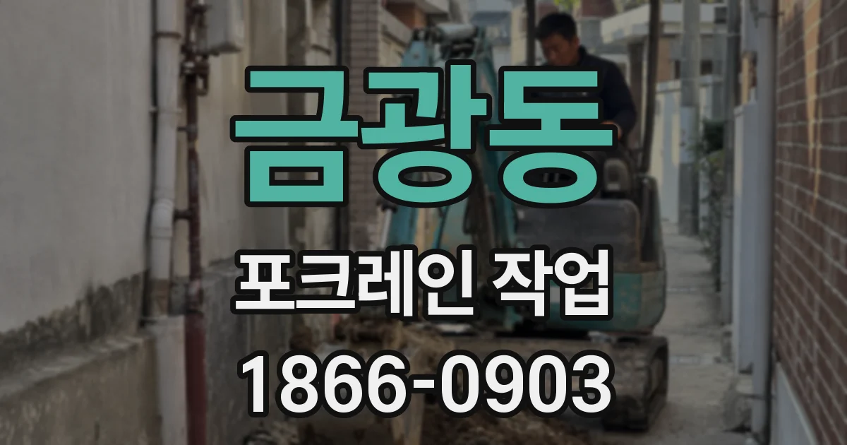 금광동 포크레인 작업