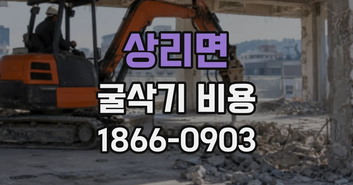상리면 굴삭기비용