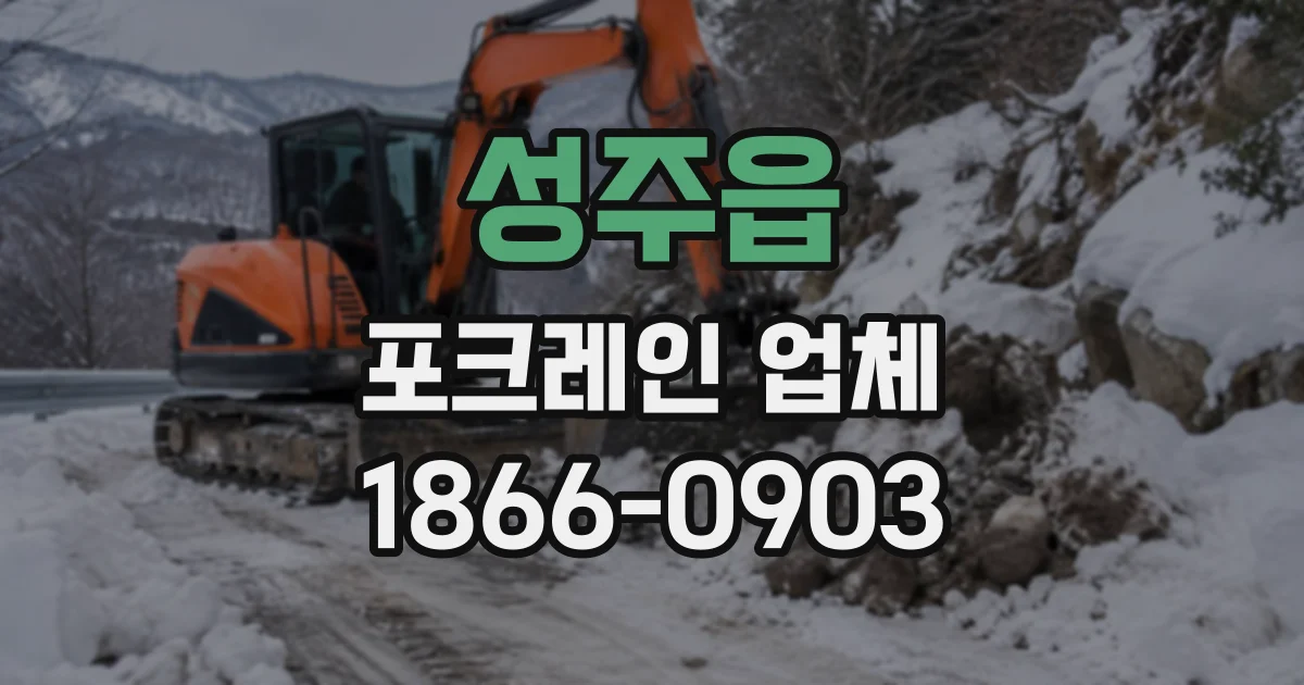 성주읍 포크레인업체