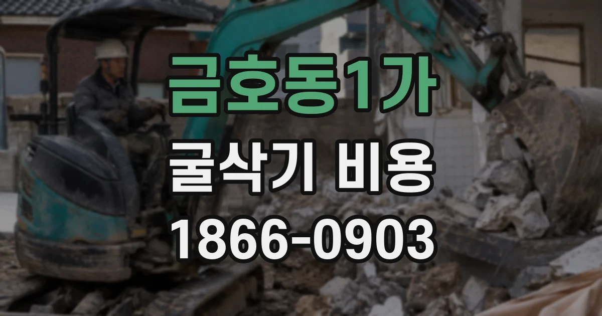 금호동1가 굴삭기 비용