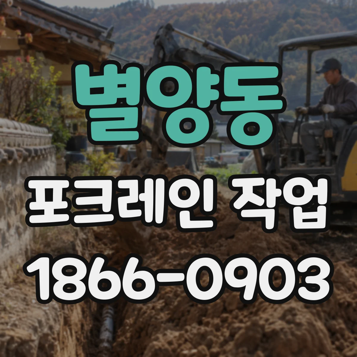 별양동 포크레인 작업