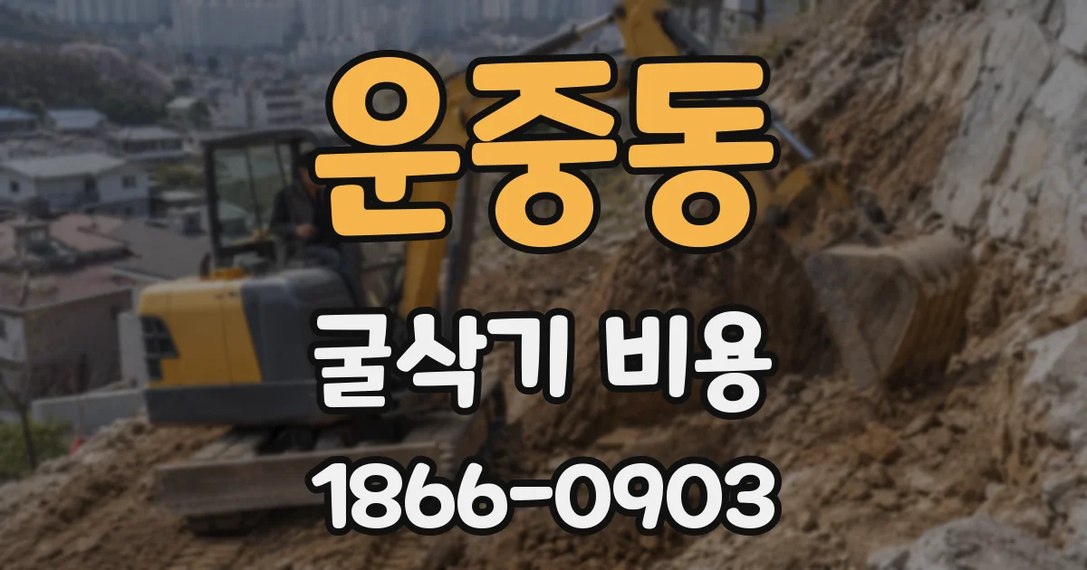 운중동 굴삭기 비용