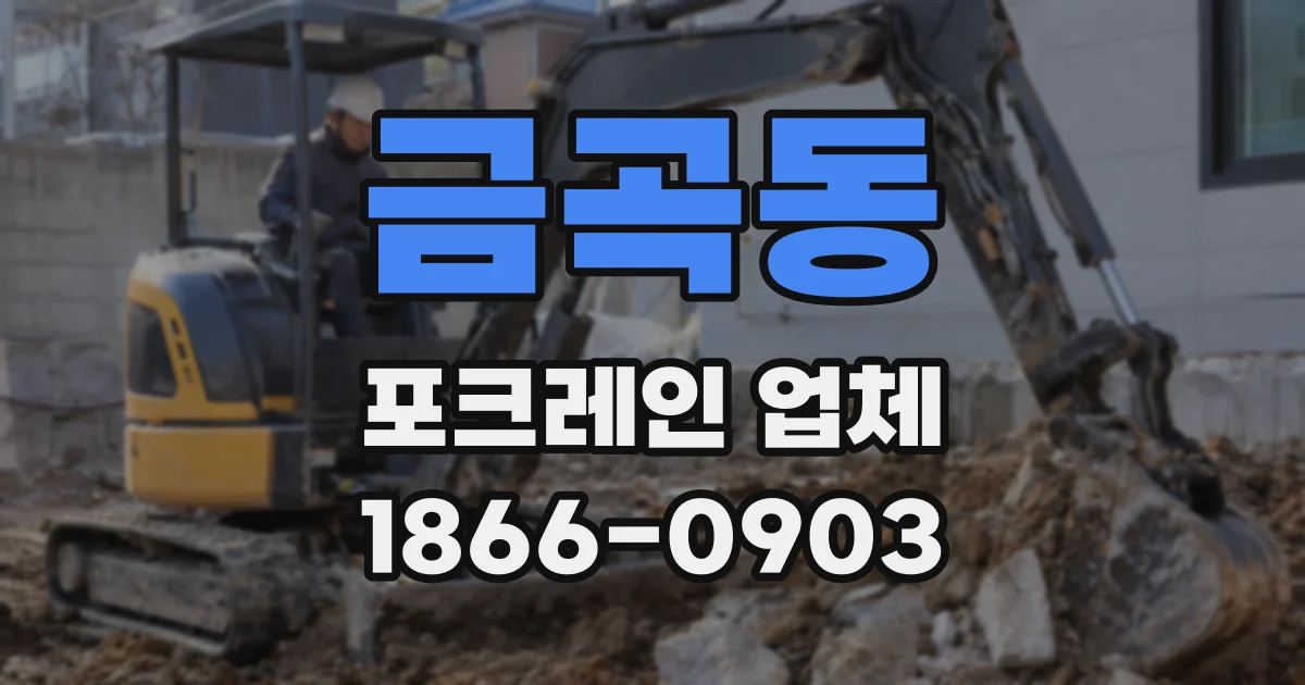 금곡동 포크레인 업체