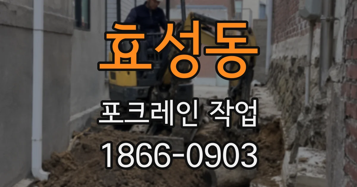 효성동 포크레인 작업