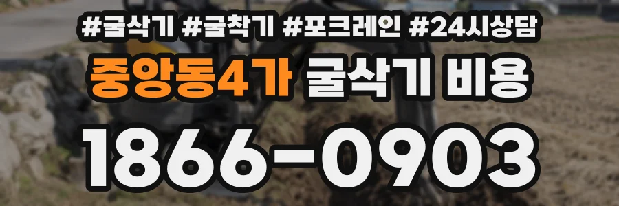 중앙동4가 굴삭기 비용