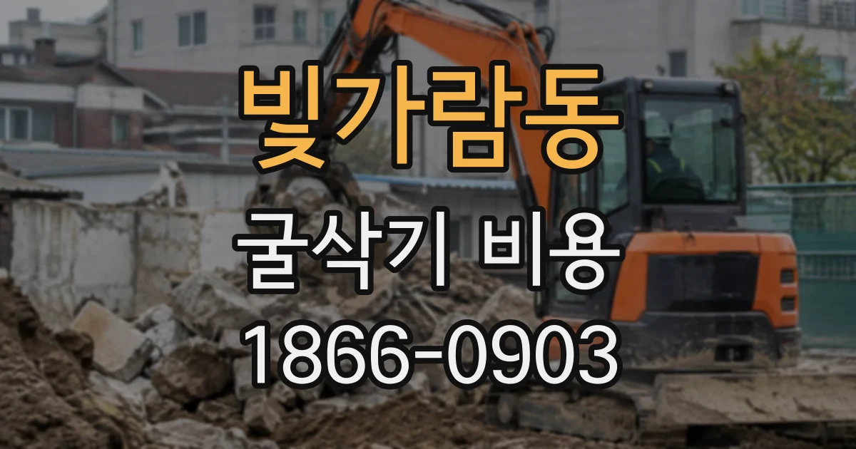 빛가람동 굴삭기비용