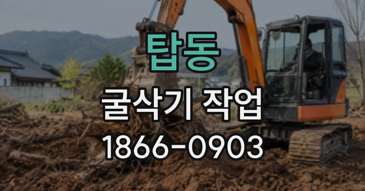 탑동 굴삭기작업
