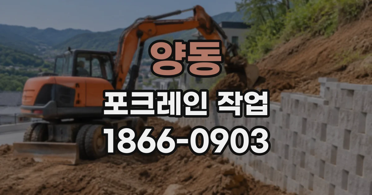 양동 포크레인작업
