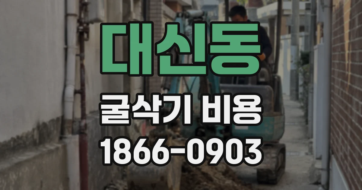 대신동 굴삭기 비용