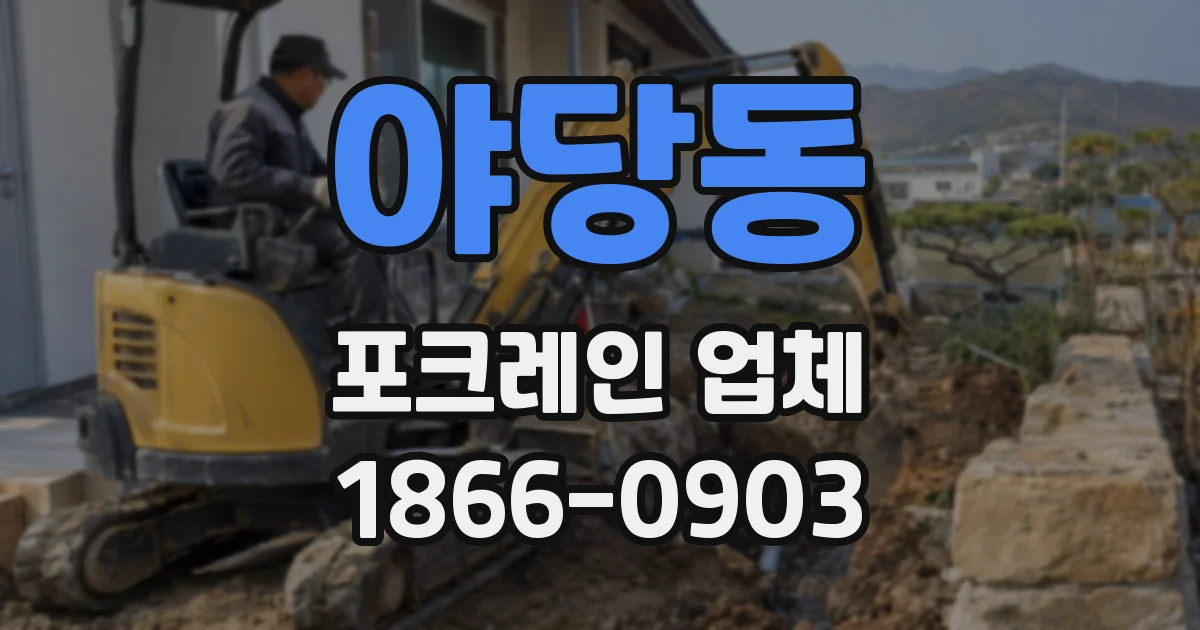 야당동 포크레인 업체