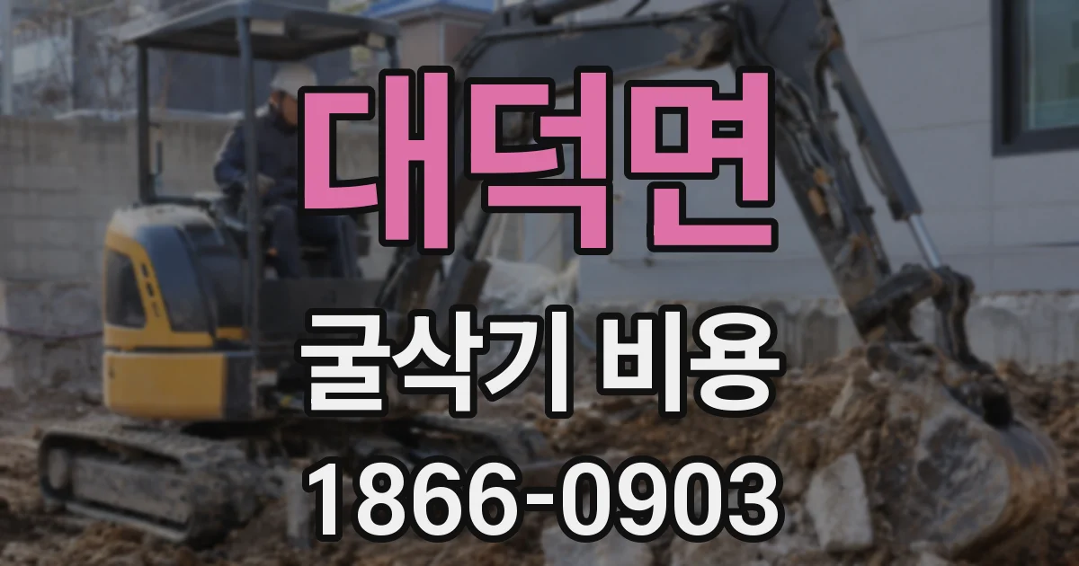 대덕면 굴삭기 비용