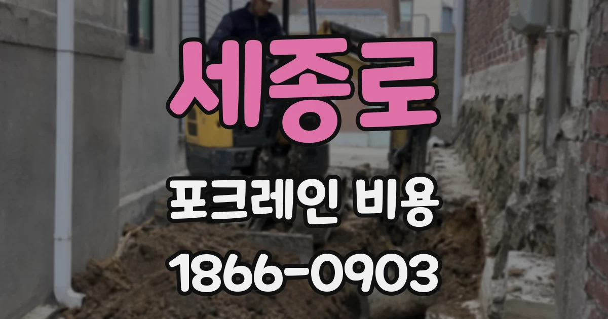세종로 포크레인 비용