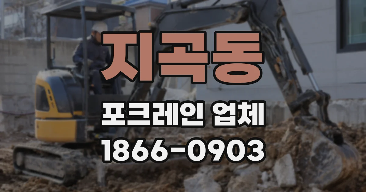 지곡동 포크레인 업체