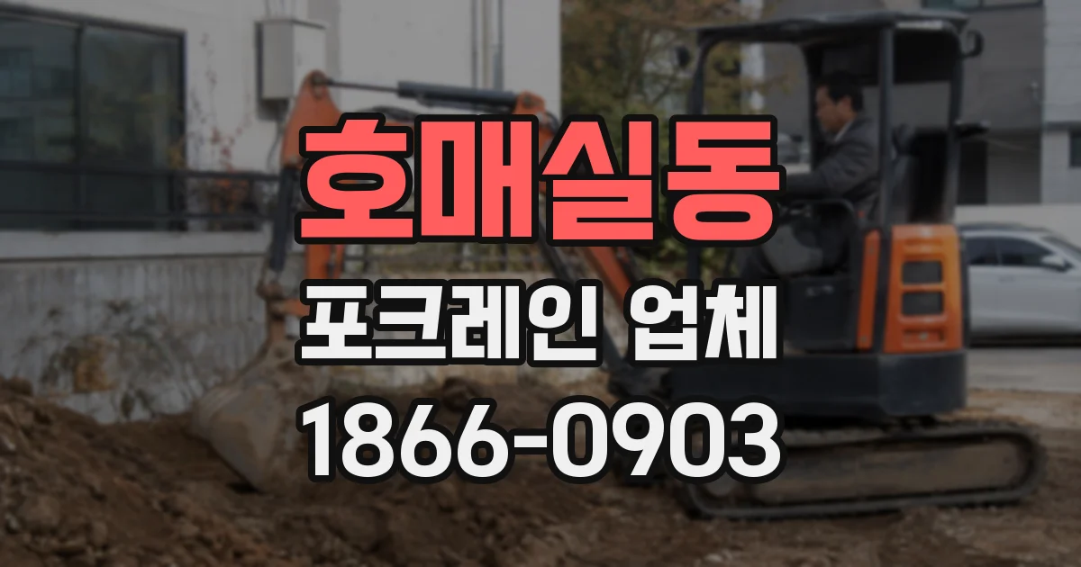 호매실동 포크레인 업체