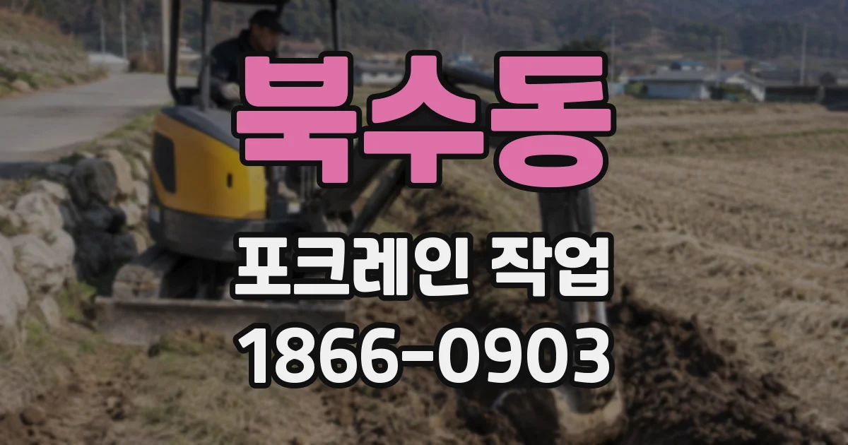 북수동 포크레인 작업