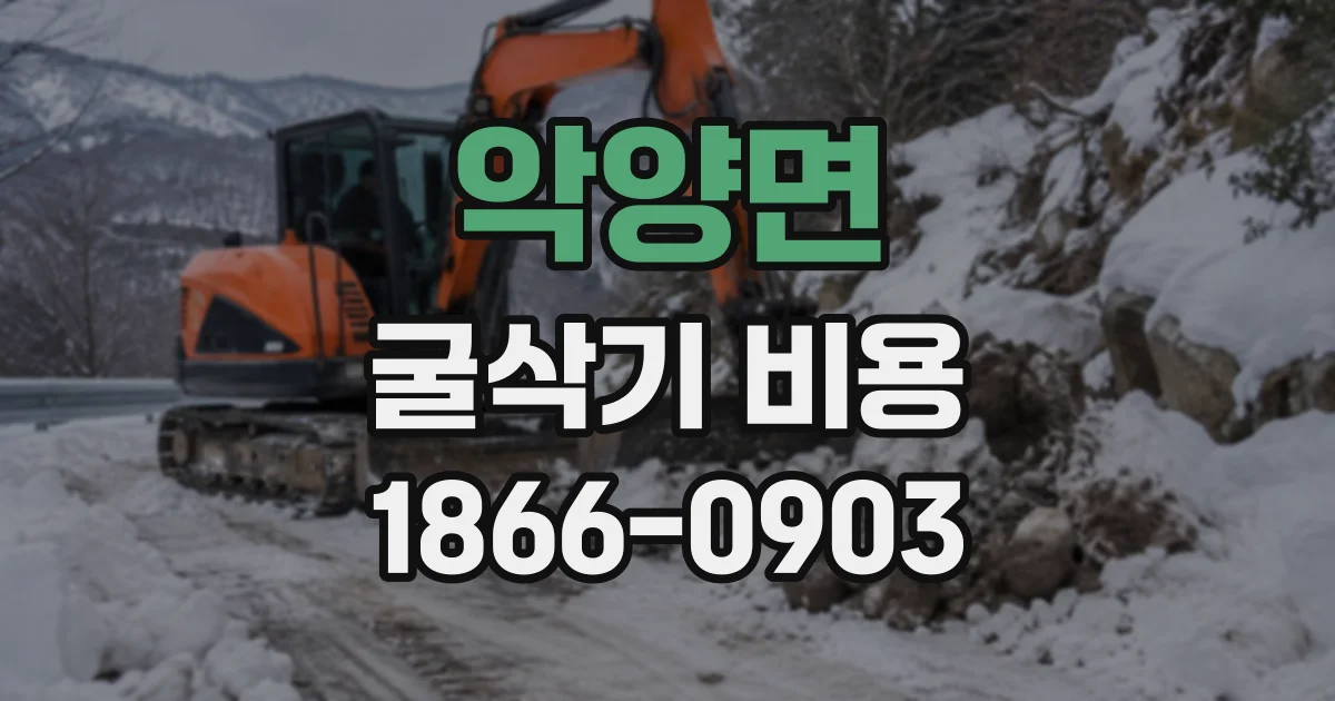 악양면 굴삭기비용