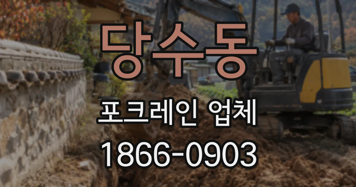 당수동 포크레인 업체