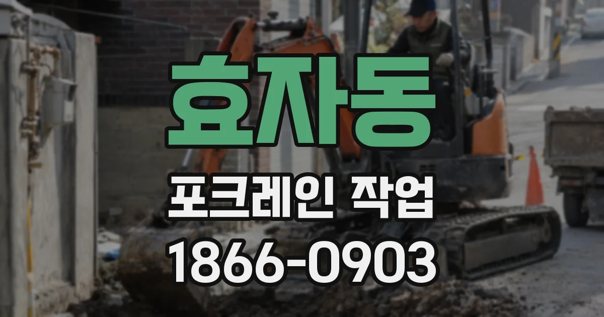 효자동 포크레인 작업