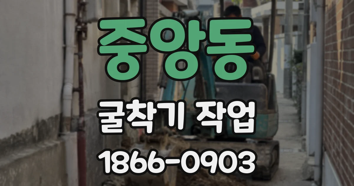 중앙동 굴착기 작업