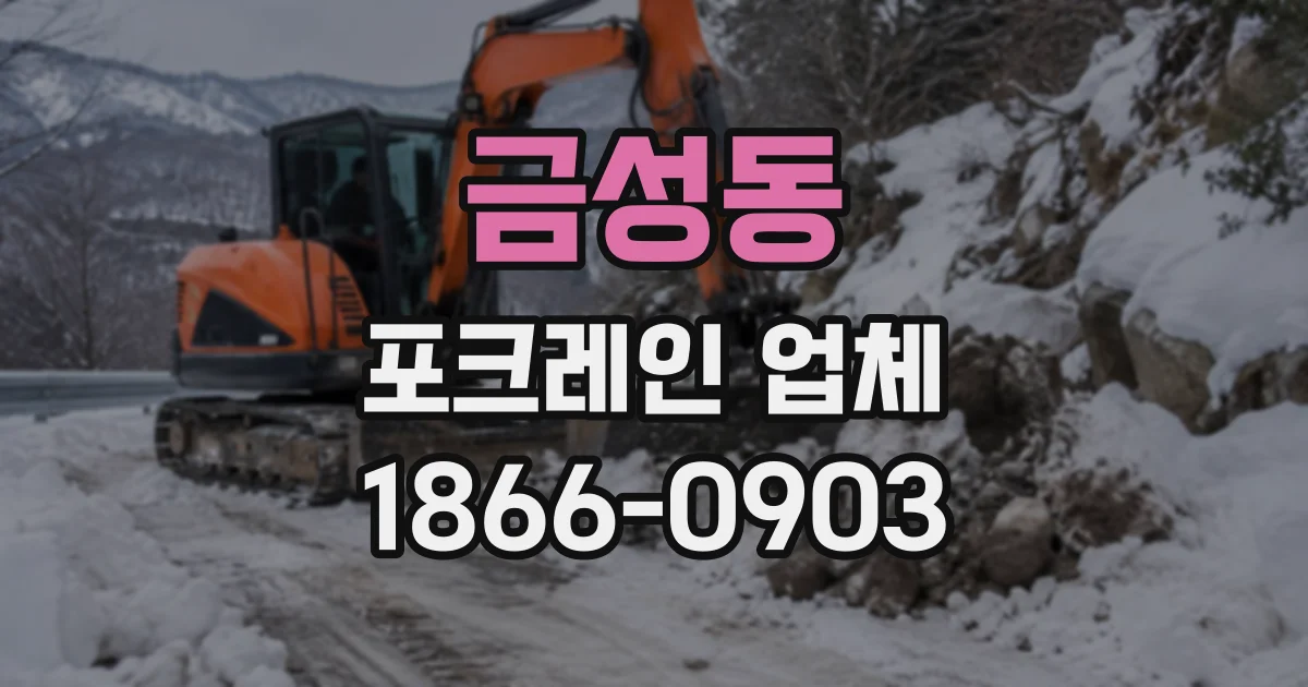 금성동 포크레인업체