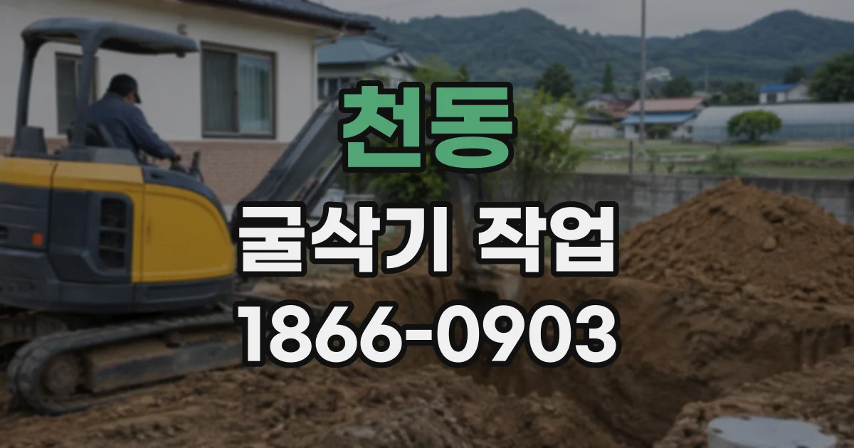 천동 굴삭기작업