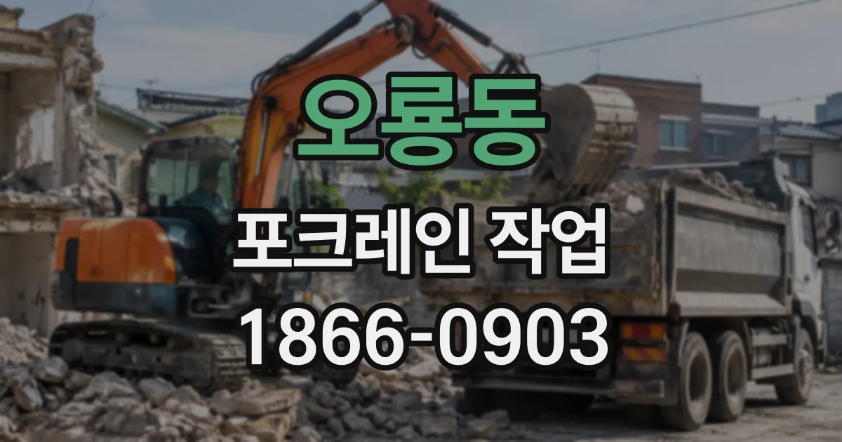 오룡동 포크레인작업