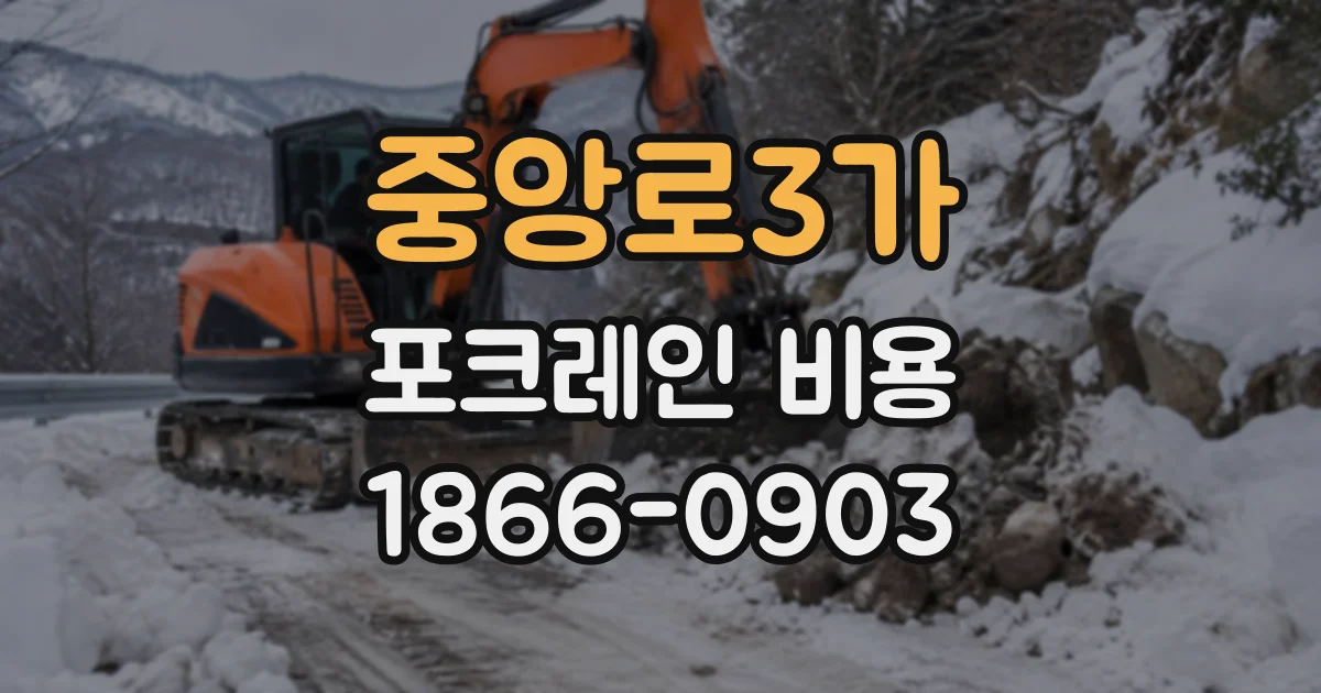 중앙로3가 포크레인비용