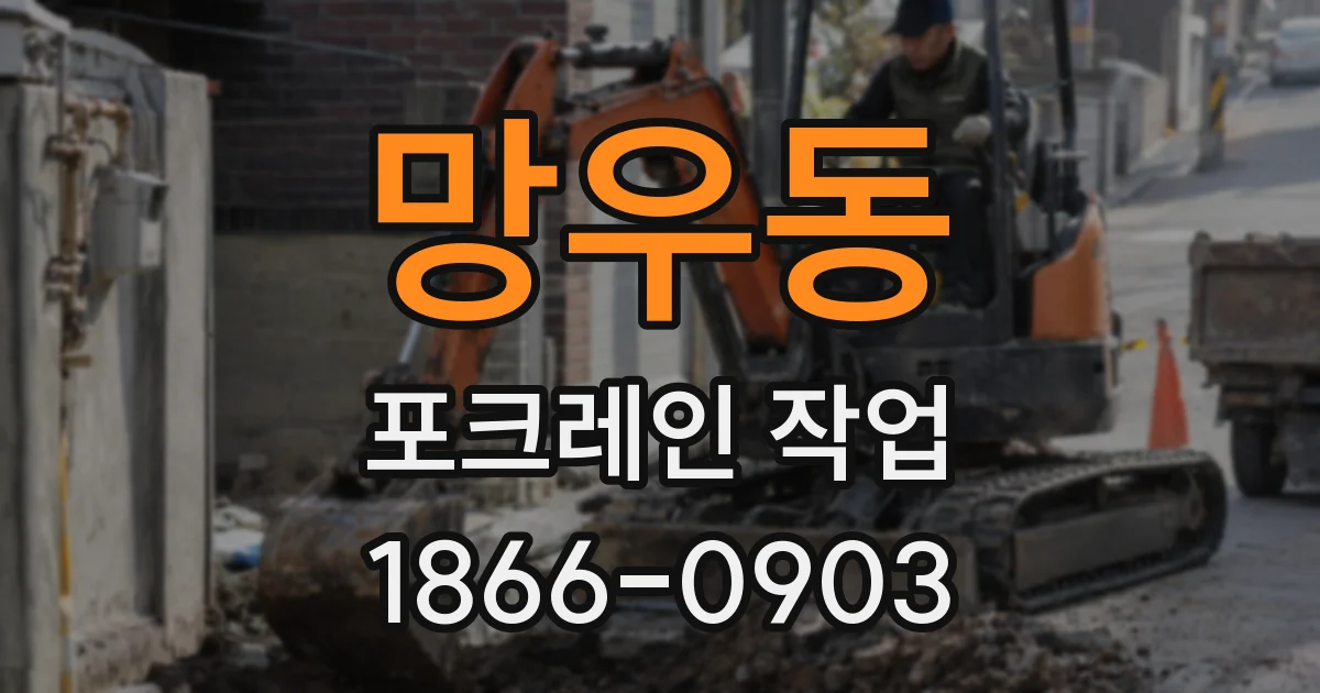 망우동 포크레인 작업