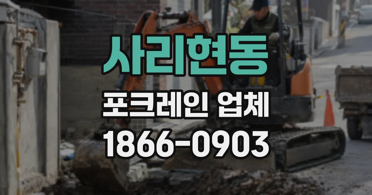 사리현동 포크레인 업체