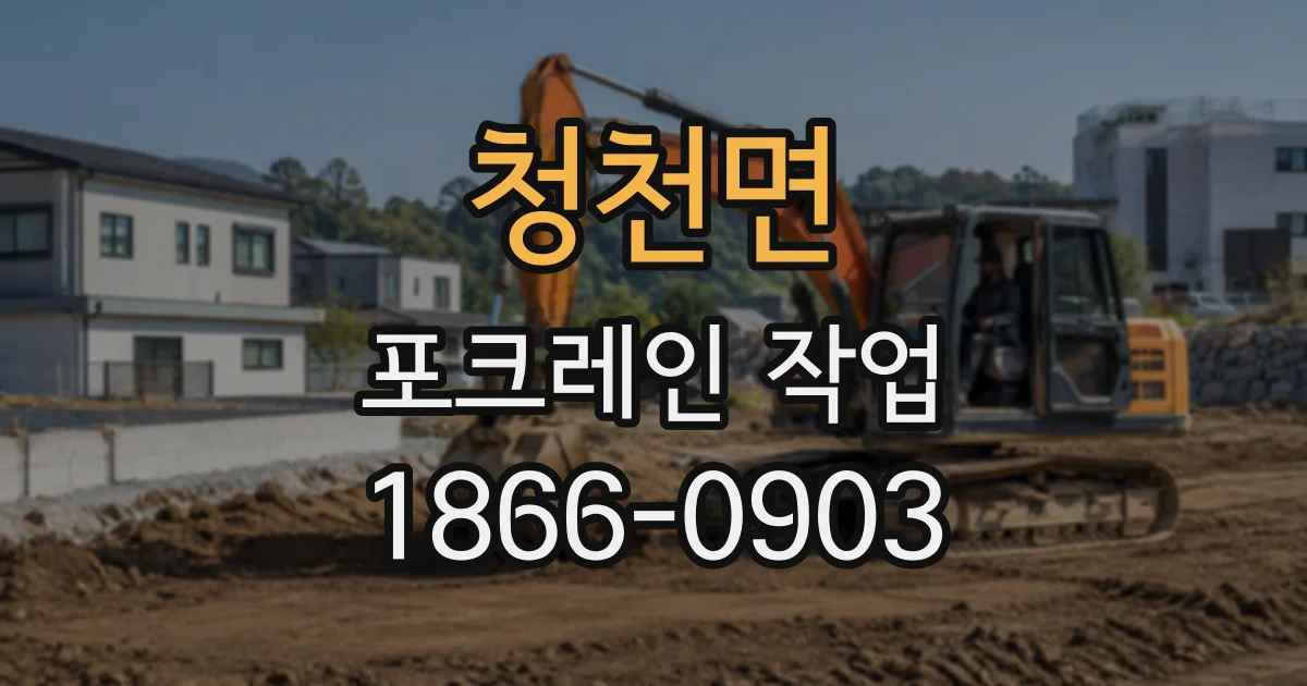 청천면 포크레인작업
