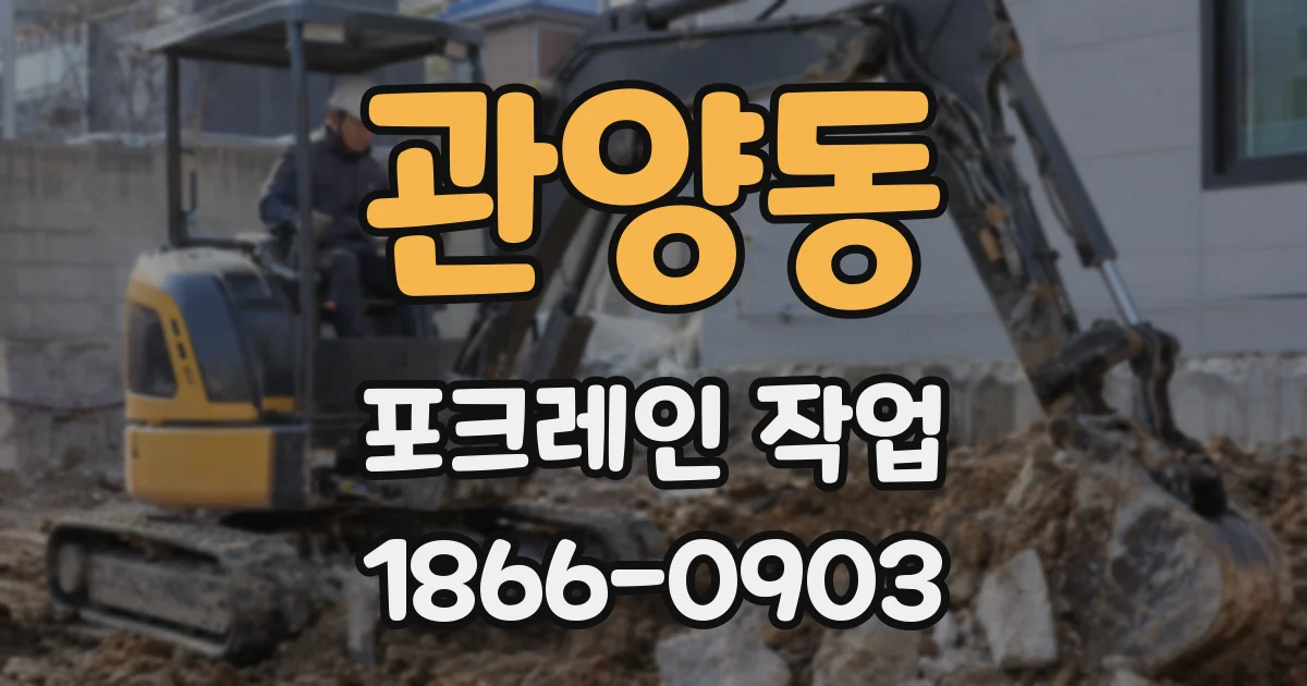 관양동 포크레인 작업