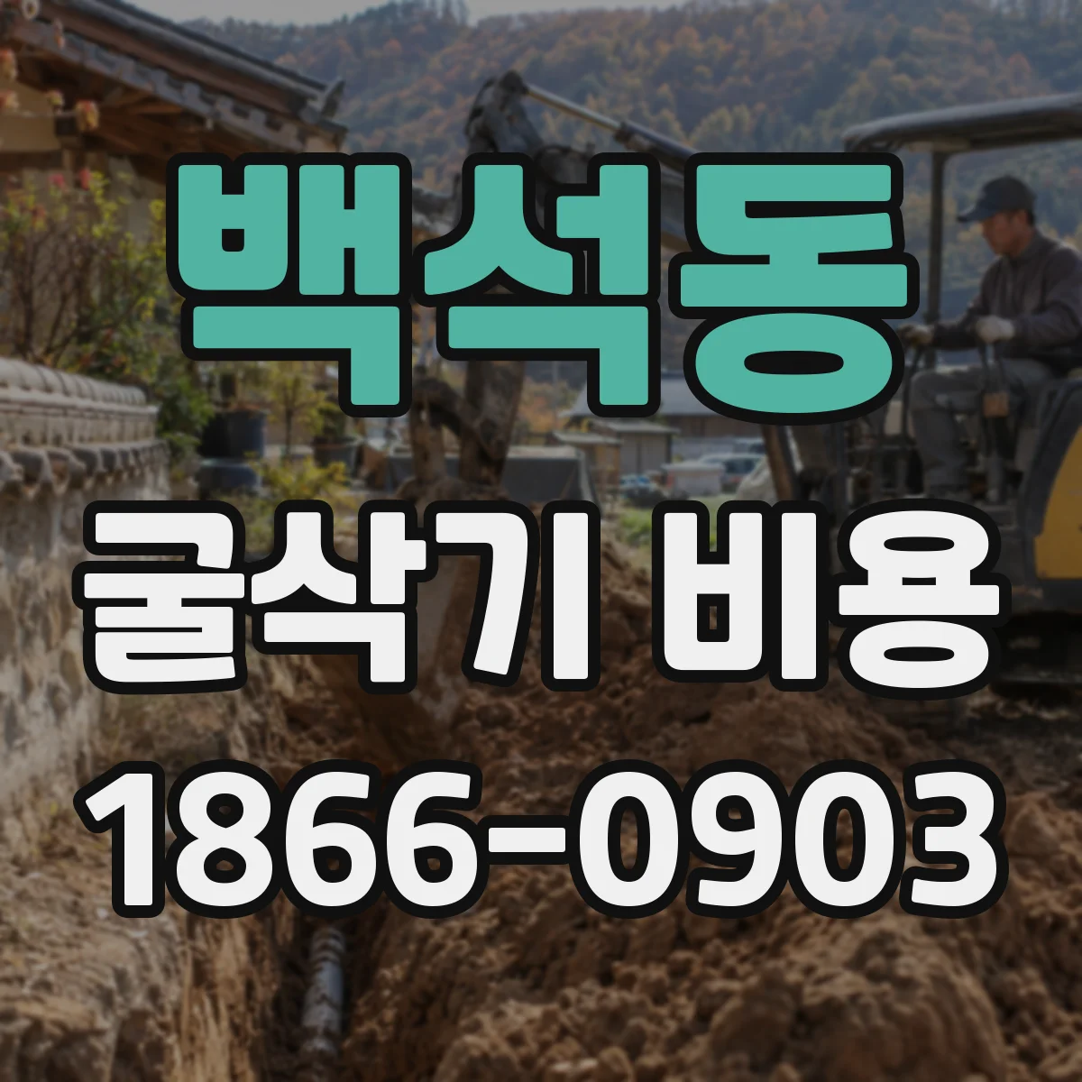 백석동 굴삭기 비용