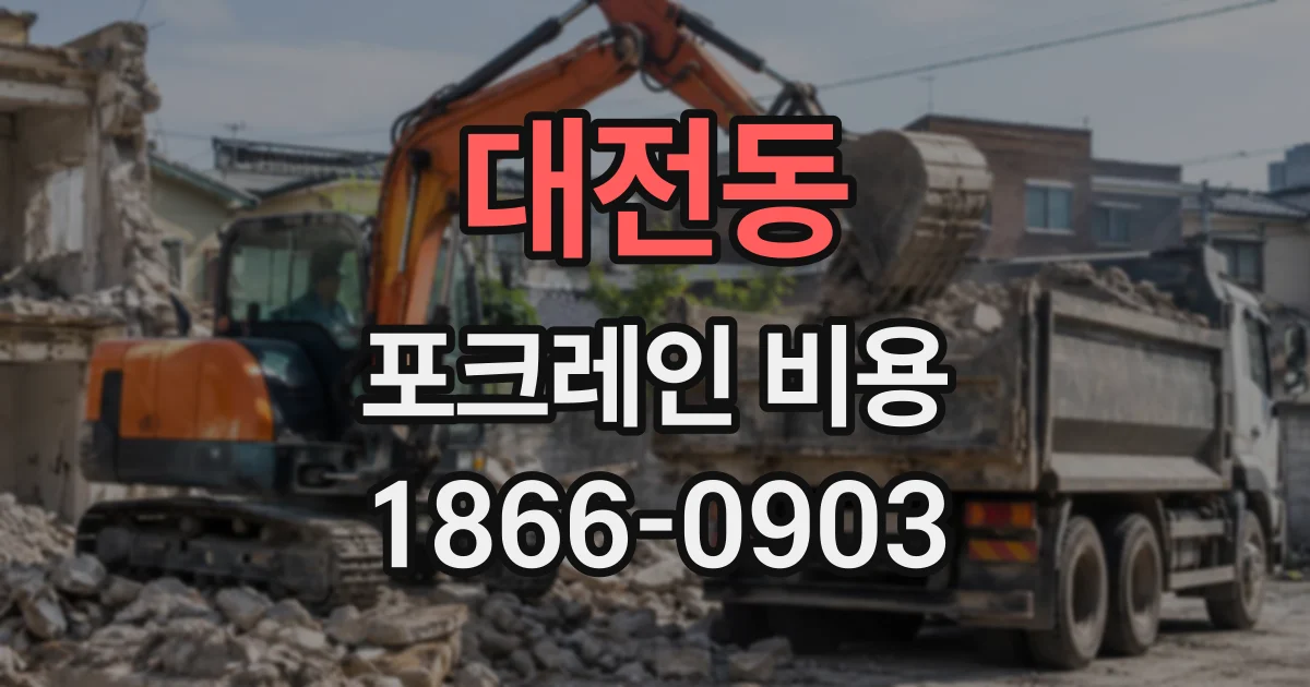 대전동 포크레인비용