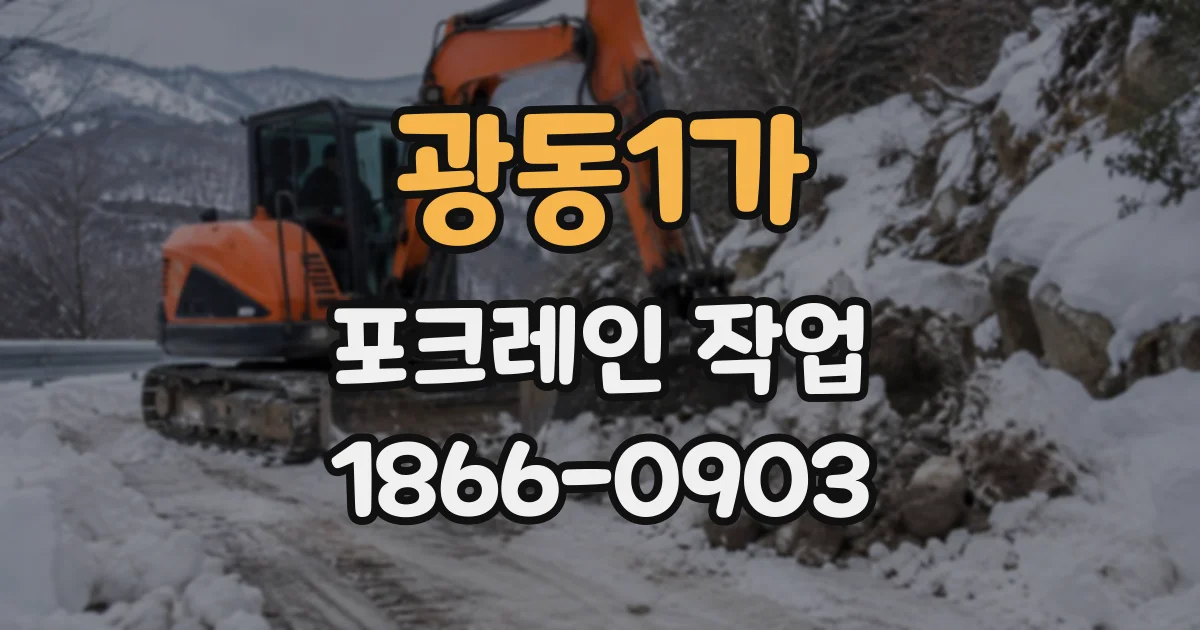 광동1가 포크레인작업