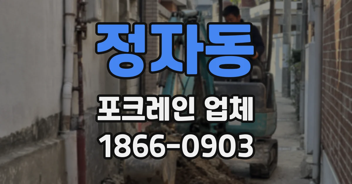 정자동 포크레인 업체