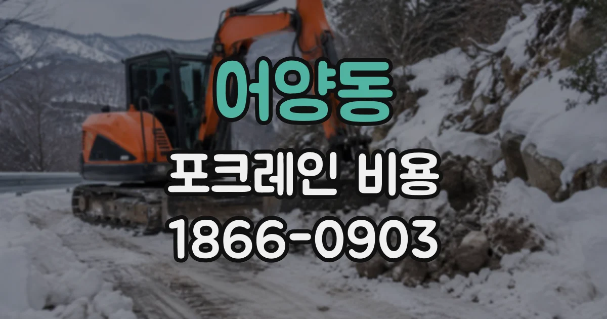 어양동 포크레인비용