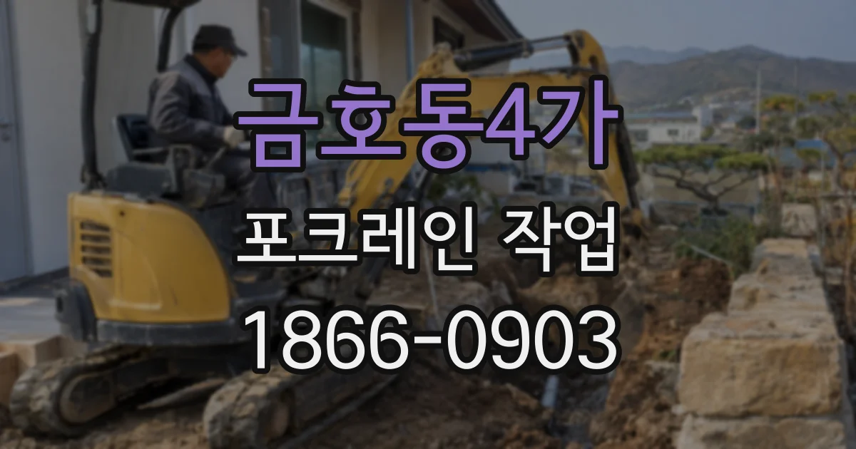 금호동4가 포크레인 작업