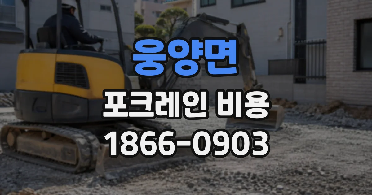 웅양면 포크레인비용