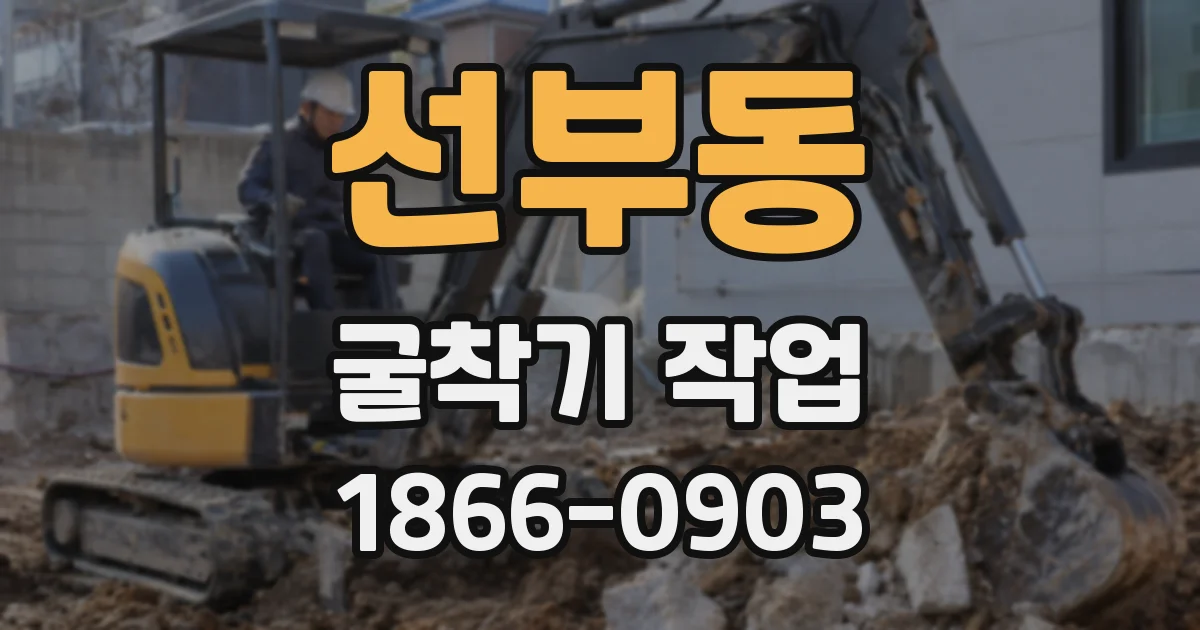 선부동 굴착기 작업