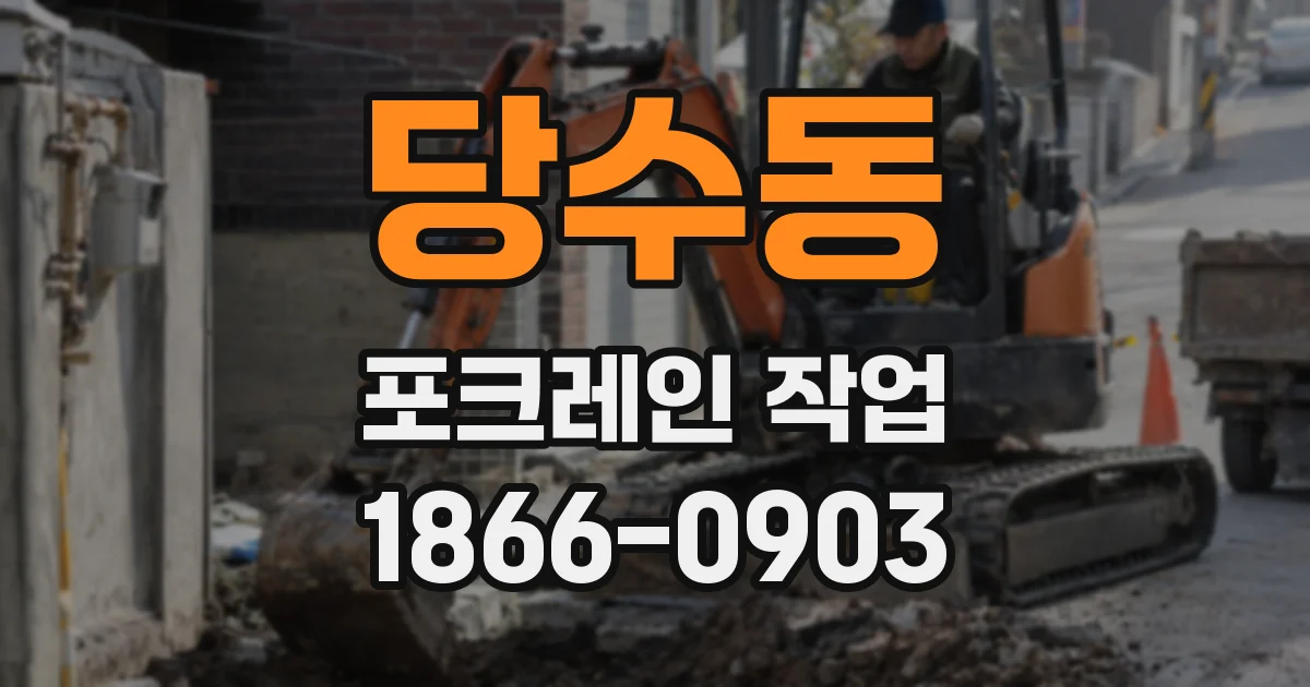 당수동 포크레인 작업
