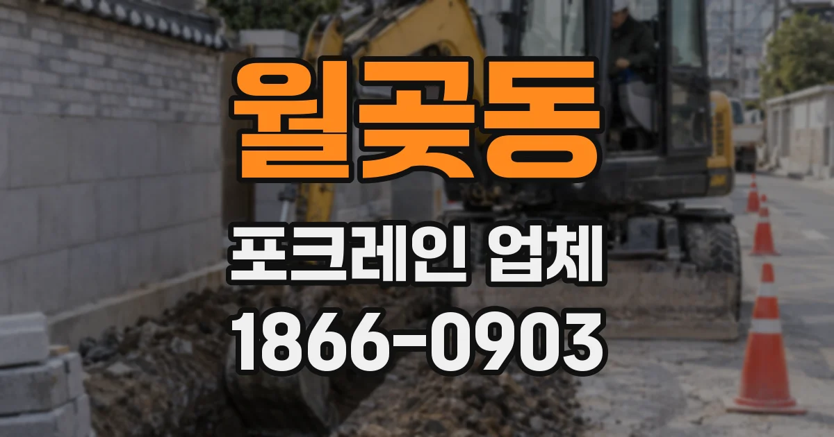 월곶동 포크레인 업체