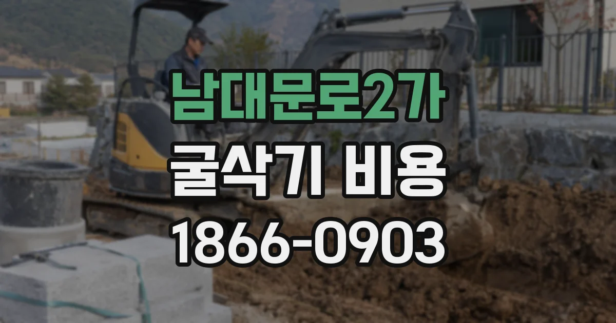 남대문로2가 굴삭기 비용